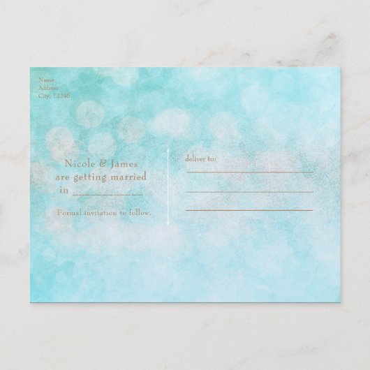 Swan Princess Glitter Sprookje Save the Date Aankondigingskaart (Achterkant)