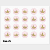 Swan Princess Gold Glitter Crown Birthday Party Ronde Sticker (Vel)