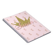 Swan Princess Gold Glitter Crown Glam Notitieboek (Rechterzijde)