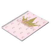 Swan Princess Gold Glitter Crown Glam Notitieboek (Linkerzijde)