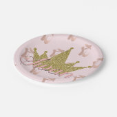 Swan Princess Gold Glitter Crown Glam Papieren Bordje (Gekanteld)
