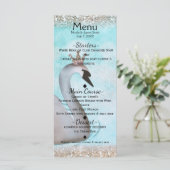 Swan Princess Gold Glitter Sprookje Feestmenu Menu (Staand voorkant)