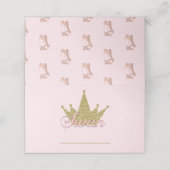 Swan Princess Gold Verjaardagsfeest Eettenten Plaatskaartje (Buitenkant ongevouwen)
