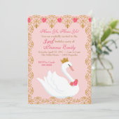 Swan Princess Invitation Kaart (Staand voorkant)