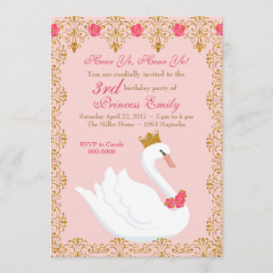 Swan Princess Invitation Kaart