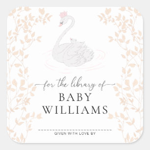 Swan Princess Library of Bookplate Sticker