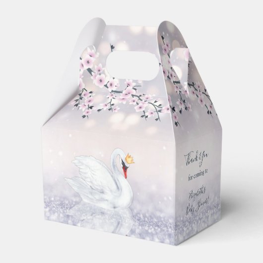 Swan Princess | MeisjesBaby shower | Dank u wel Bedankdoosjes (Achterkant)