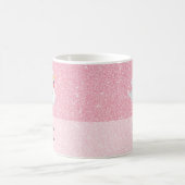 Swan Princess Monogram Pink Glitter Coffee Mok (Center)