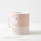 Swan Princess Monogram Roos Gold Glitter Monogram Koffiemok (Voorkant links)