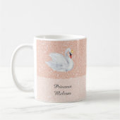 Swan Princess Monogram Roos Gold Glitter Monogram Koffiemok (Links)