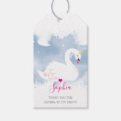 SWAN PRINCESS PARTY dank u girly blauw Cadeaulabel (Voorkant)