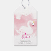SWAN PRINCESS PARTY dank u  girly roze Cadeaulabel (Voorkant)