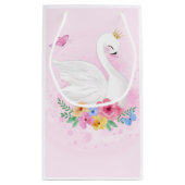 Swan Princess Pink Girl Birthday Baby shower Klein Cadeauzakje (Achterkant)