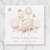  Swan Princess Pink Gold ballonbaby Girl Bedankjes Labels (Voorkant)