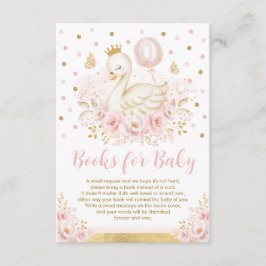 Swan Princess Pink Gold Books voor Baby Girl Informatiekaartje