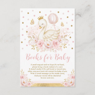 Swan Princess Pink Gold Books voor Baby Girl Informatiekaartje