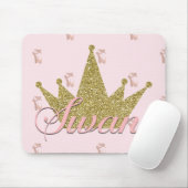 Swan Princess Pink & Gold Glitter Crown Glam Muismat (Met muis)