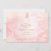 Swan Princess Pink & Gold Waterverf, eerste verjaa Kaart (Voorkant)