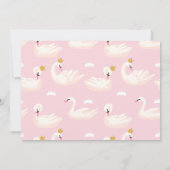 Swan Princess Pink & Gold Waterverf, eerste verjaa Kaart (Achterkant)