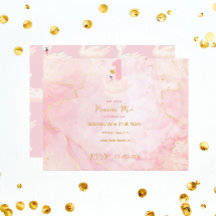 Swan Princess Pink & Gold Waterverf, eerste verjaa