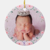 Swan Princess Pink Paars Baby eerste eerste kerstd Keramisch Ornament (Achterkant)