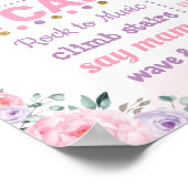 Swan Princess Pink Paarse 1ste verjaardag Mileston Poster (Hoek)