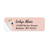 Swan Princess Return Address Etiket (Voorkant)