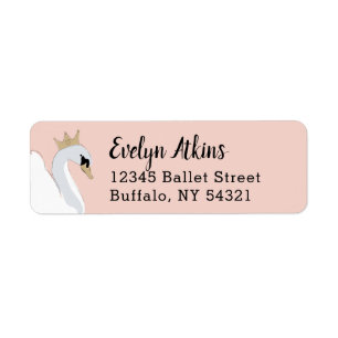 Swan Princess Return Address Etiket