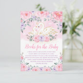  Swan Princess Shower Books voor Baby Library Informatiekaartje (Staand voorkant)