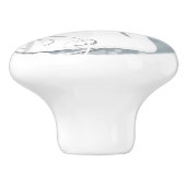 Swan Princess Silver & White Elegant Chic Keramische Knop (Zijkant)