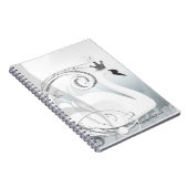 Swan Princess Silver & White Elegant Custom Notitieboek (Rechterzijde)
