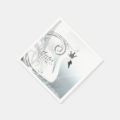 Swan Princess Silver & White Elegant Custom Party Servet (Hoek)