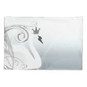 Swan Princess Silver & White Elegant Fairy Tale Kussensloop (Achterkant)