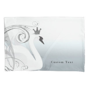 Swan Princess Silver & White Elegant Fairy Tale Kussensloop
