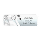 Swan Princess Silver & White Elegant Invitation Etiket (Voorkant)