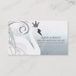 Swan Princess Silver & White Refer a Friend Aanbevelingskaartje
