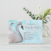 Swan Princess Wenst voor Baby shower Game Kaart (Staand voorkant)