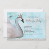 Swan Princess Wenst voor Baby shower Game Kaart (Voorkant)