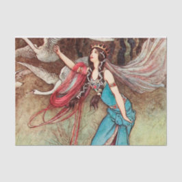  Swan Princess Witch Decoupage Art Tissuepapier