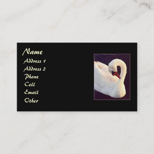 Swan-profiel dempen visitekaartje (Voorkant)