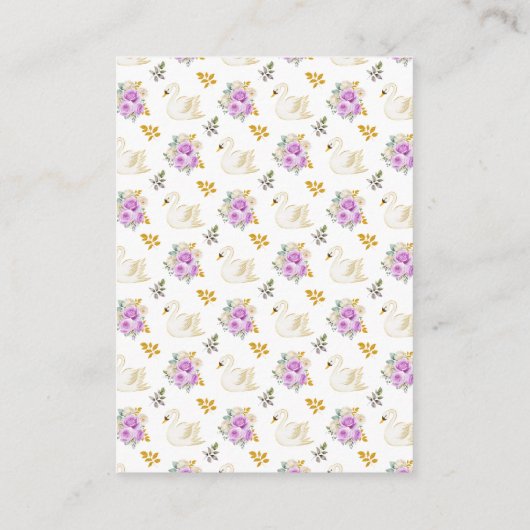 Swan Purple and Gold Roses Book Request Informatiekaartje (Achterkant)