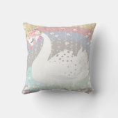 Swan Rainbow Boho Floral Baby Girl Neursery Pillow Kussen (Achterkant)