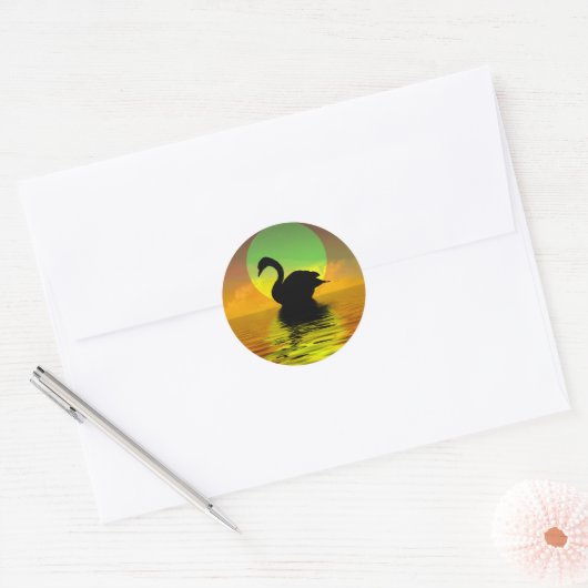 Swan Ronde Sticker (Envelop)