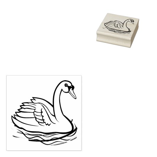 Swan Rubberstempel (Gestempeld)