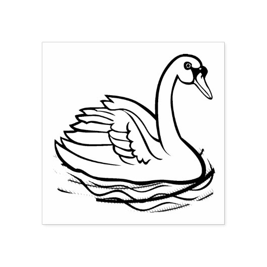 Swan Rubberstempel (Afrduk)