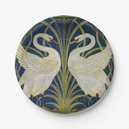 Swan, Rush en Iris door Walter Crane Papieren Bordje (Voorkant)