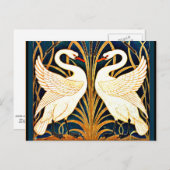 Swan, Rush en Iris,  ontwerp Briefkaart (Voorkant / Achterkant)