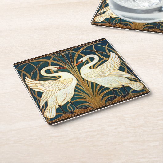 Swan, Rush en Iris,  ontwerp Kartonnen Onderzetters (Schuin)