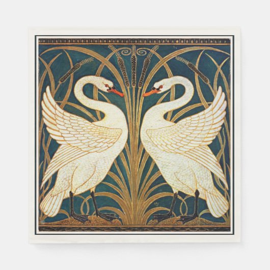 Swan, Rush en Iris, ontwerp Servet (Voorkant)