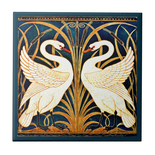 Swan, Rush en Iris, Tegeltje (Voorkant)